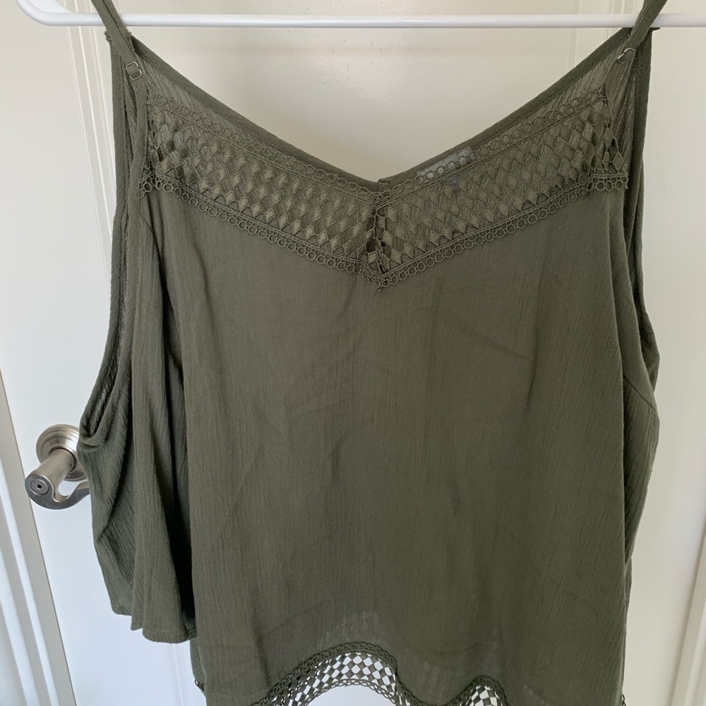 Charlotte Russe Army Green Off the shoulder top
